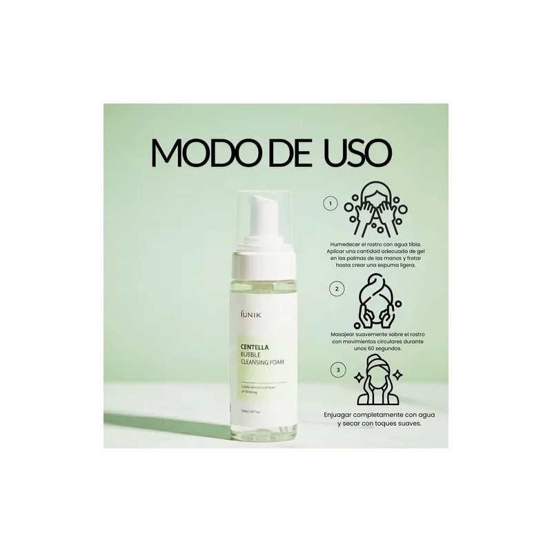 iUNIK Centella Bubble Cleansing Foam 150ml Limpiador Facial Coreano Espuma