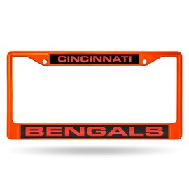 Rico Cincinnati Football Bengals Orange Painted Metal Laser Cut License Plate Frame