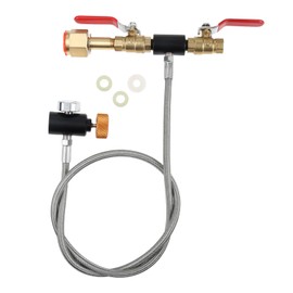 TEENGSE CGA320 G1/2 Co2 Cylinder Refill Adapter Hose, CO2 Refill Adapter Fill Station Connector Kit, CGA320 to TR21-4, 32inch Hose Dual Valve with Gauge
