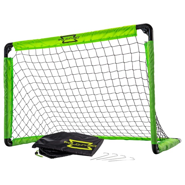 Franklin Sports Portable Mini Soccer Goal - Folding Indoor + Outdoor Kids Mini Soccer Net with Carry Bag - Plastic Backyard Youth Goal with Ground Stakes - 36" x 24"