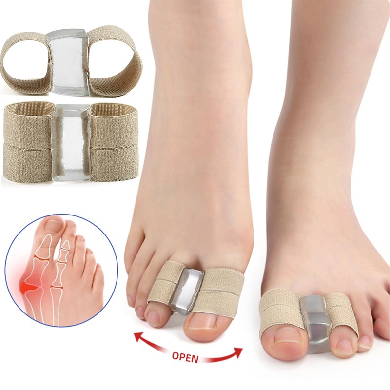 szemauy Gel Toe Spacers, Bunion Corrector with 2 Loops, Portable