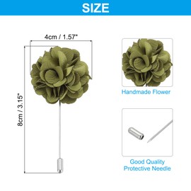 PATIKIL Flower Boutonnieres Pin, Lapel Pin for Men Camellia Flower for Suit Wedding Graduation Anniversary Brooch Outfit Accessories, Green