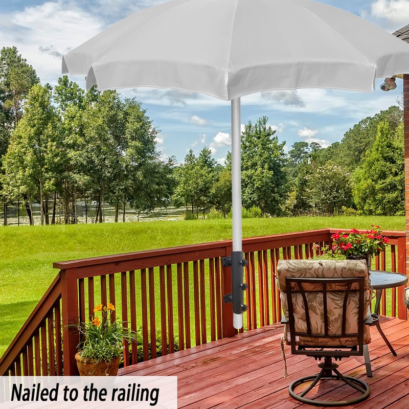 YZZHAJ Patio Umbrella Holder, Heavy Duty Adjustable Metal Sun Umbrella