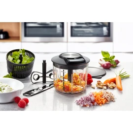 Gefu Multizerkleinerer Speedwing - Grinder, manueller Mixer für Obst oder Gemüse, professioneller Edelstahlschneider mit Halterung