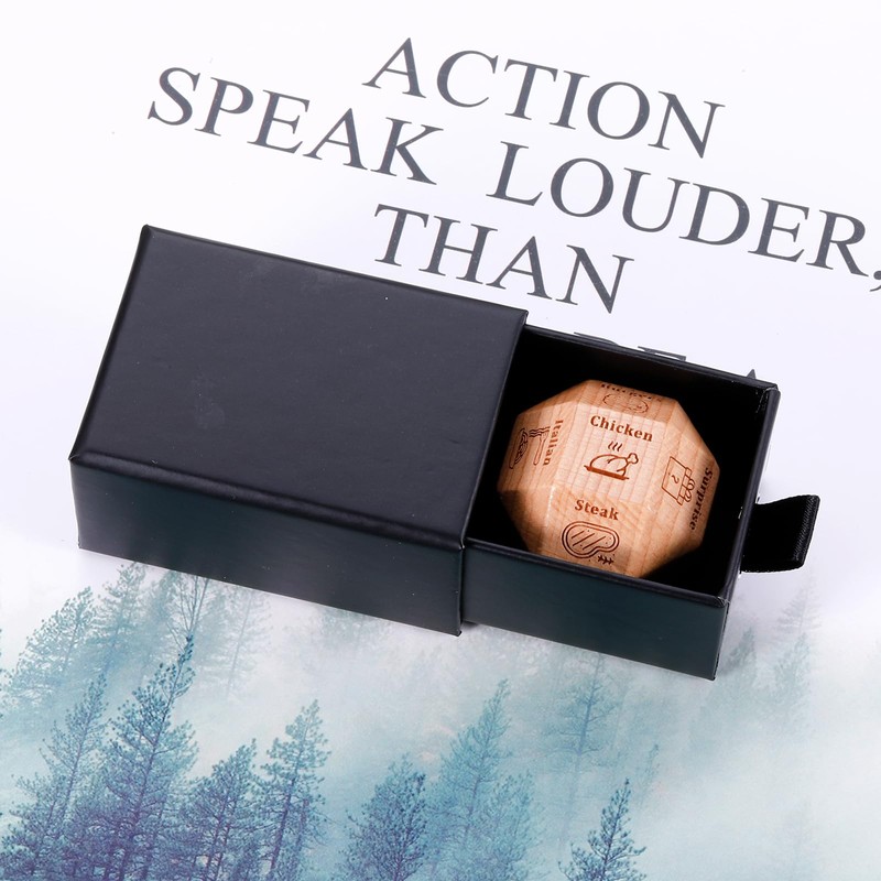 Wooden Food Decision Dices for Women Men - Easter Birthday