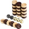 Bivomon Classic Wooden Checkers Stackable Pieces, Backgammon Pieces, Set of