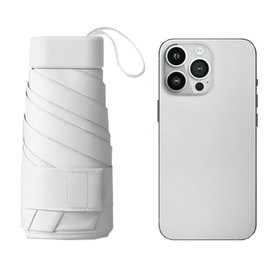 Small Umbrella Mini Folding Travel Umbrella Cute for Sun and Rain 99% UV Protection Compact Lightweight Portable for Women Men Kids Multiple Colors Grey