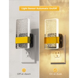 L LOHAS LED Night Lights Plug Into Wall [2 Packs], Decorative Night Light with Dusk-to-Dawn Sensor, 0-100 LM Dimmable Nightlights, Wall Sconce-Style Design Nitelight for Bathroom, Hallway, Stairway