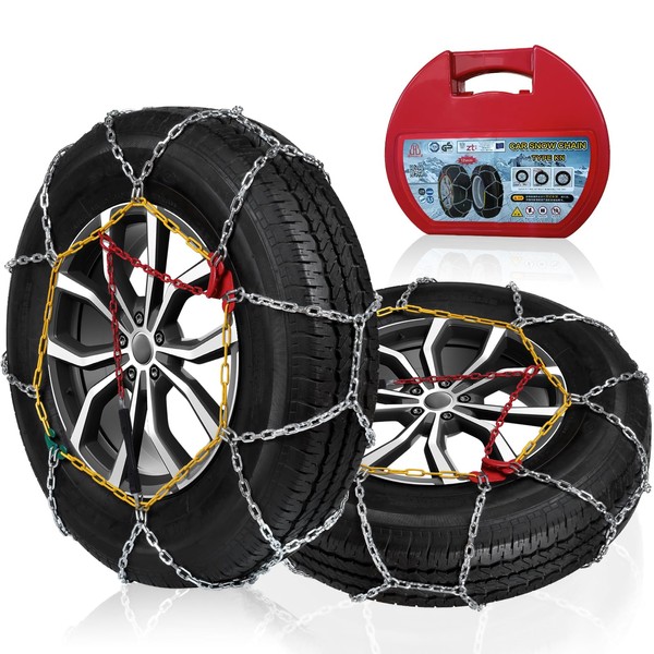 2PCS Tire Chains, Snow Chains for Car Pickup Trucks SUV,