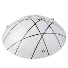Crosbie Glass Ceiling Uplighter Pendant Shade - White/Black/Chrome - Easy Fit