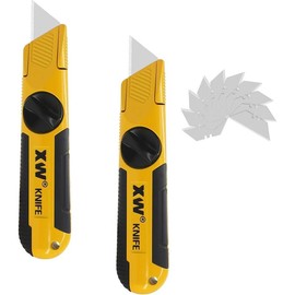 Fixed-Blade Utility Knife, Non-Retractable Heavy Duty Drywall Cutter, Extra 10 Blades Included,2-Pack
