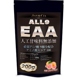 JAY&CO. アミノ酸スコア100 人工甘味料無添加 ALL9 EAA 必須アミノ酸9種を全配合 (ﾋﾟﾝｸｸﾞﾚｰﾌﾟﾌﾙｰﾂ, 200グラム (x 1))