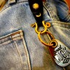 Tsutael Navajo Sunshine Vintage Genuine Leather Key Chain/Brass American Casual