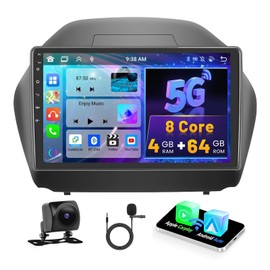 8Core-Android 15 Radio for Hyundai Tucson IX35 2010-2015:4+64G Car Stereo with Wireless Carplay Android Auto DSP, 10.1 inch IPS Touch Screen with Bluetooth 5.0 for Tucson Radio GPS WiFi FM RDS SWC