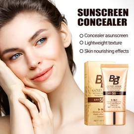 Bb Cream SPF 50 Getönte Tagescreme mit Lichtschutzfaktor Gleichmäßiger Hautton, Passt Natürlich mit Ringpalette und Stab Atmungsaktiv und Leicht(Natürliche Farbe/40 G*2)