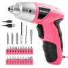Hi-Spec Electric Screwdriver 27pc 3.6V Pink USB Small Power Screwdriver