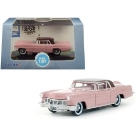 Oxford Diecast 1956 Lincoln Continental Mark II Pink with Dubonnet Red Top 1/87 (HO) Scale Diec