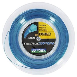 Yonex Poly Tour Spin, Cobalt Blue, 68.6 ft (200 m) Roll, Hard Tennis Polyester Gat, PTGSPN, Gauge: 0.04 inches (1.20 mm)
