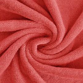 Feather & Stitch 100% Cotton 625 GSM Bath Towel Set of 6, Ultra Soft Highly Absorbent 2 Bath Towels, 2 Hand Towels & 2 Washcloth - Luxury Quick Dry Shower Towels | Coral