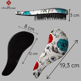 Haarbürste, Entwirrungsbürste, Haarbürste mit weichen Borsten, Haarbürste für Reisen, Geschenk (schwarz, groß)