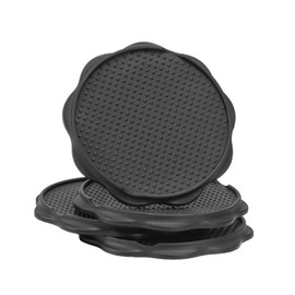 COBARYEN Furniture Pads for Camping Chairs Anti-Sinking Outdoor Furniture Cups Chair Leg Protectors for Sand, Lawn or Soft Ground (4, Black, 5.35 in)