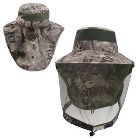 Manfnee Head Net Hat Mosquito Hat Wide Brim with Neck Flap Hiking Gardening Fishing Sun Cap for Men Women