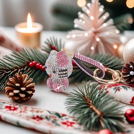 IRIVER BLANK Cute Bling Rhinestone Keychains for Women & Girls - Sparkle and Shine Crystal Key Ring Charm for Handbags, Car Keys,Coin Purse,Backpack, Pastel, 5*5*3cm