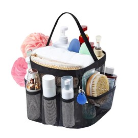 Leseogye Mesh Shower Caddy, 8 Pockets Shower Tote with Handle, Portable Caddy for College Dorm Room Essentials, Bathroom Beach Swimming Gym