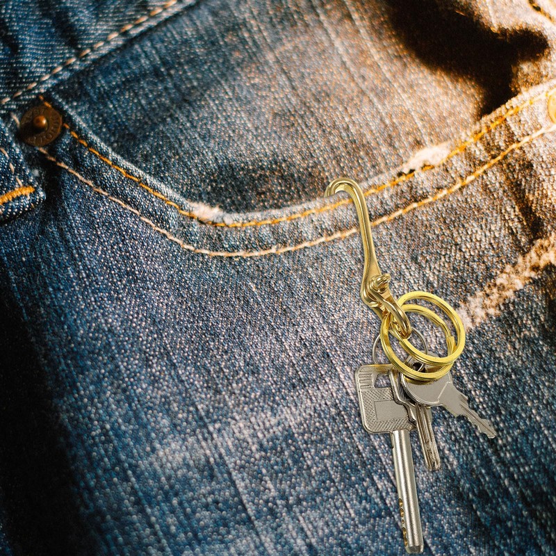 [PATIKIL] U Hook Key Chain 2" Length Solid Brass Wallet