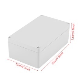 Junction Box, Junction Box, Waterproof IP65 Junction Box, ABS Electrical Junction Boxes, DIY Plastic Case, Wiring Distribution Box, Surface-Mounted (200 x 120 x 75 mm)