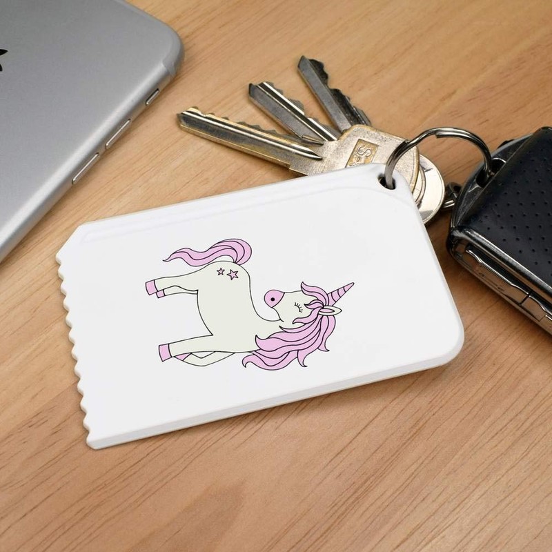 Azeeda 'Pink Haired Unicorn' Plastic Ice Scraper (IC00016795)