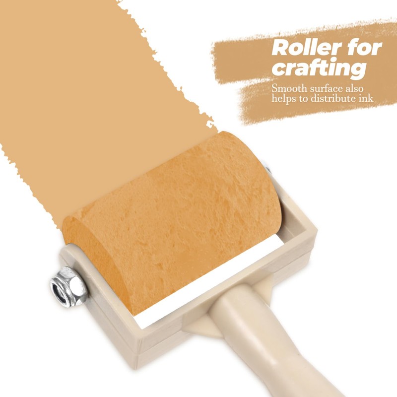 NIYANGLE Rubber Roller for Printmaking, 5pcs 1.9in Art Craft Rollers