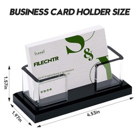 2 Pack Acrylic Business Card Holder for Desk,Clear Business Card Display Stand for Desktop, Business Card Organizer Card Stand