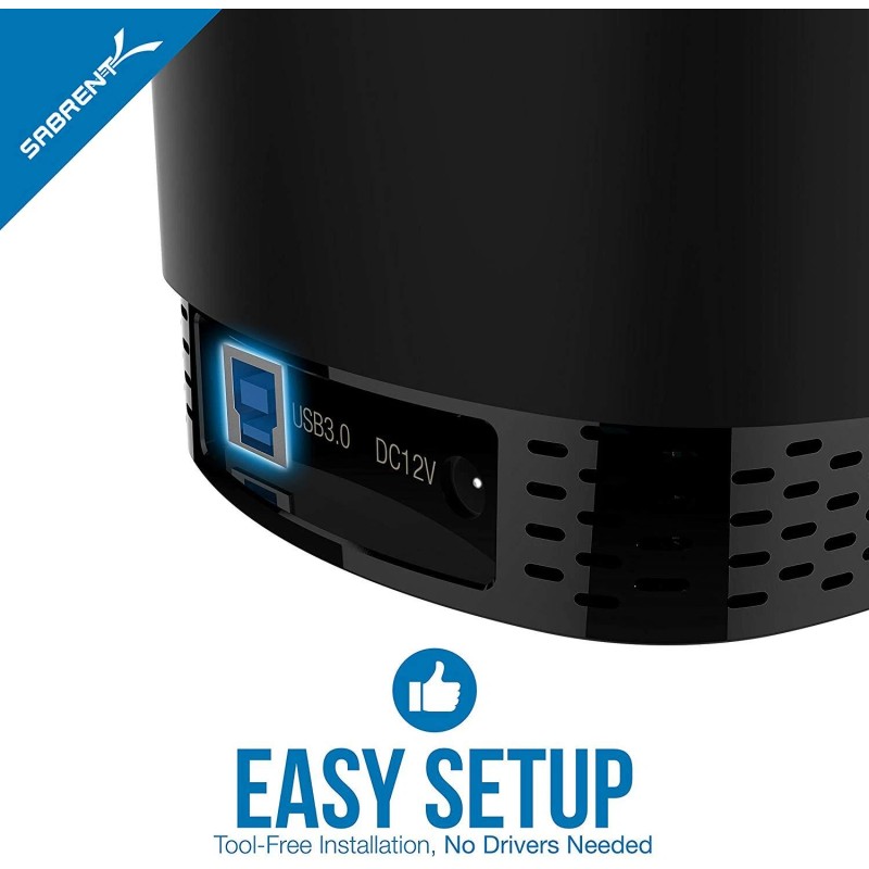 Sabrent USB 3.0 4 Bay 2.5in Hard Drive/SSD Docking Station