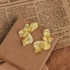 Gold Statement Earrings For Women 18K Gold Plated Sectored Flower