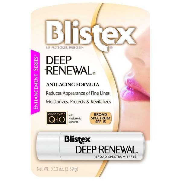 Blistex Lip Protectant Sunscreen Deep Renewal Anti-Aging Formula 0.13 Ounce (3.69g) (Value Pack of 5)