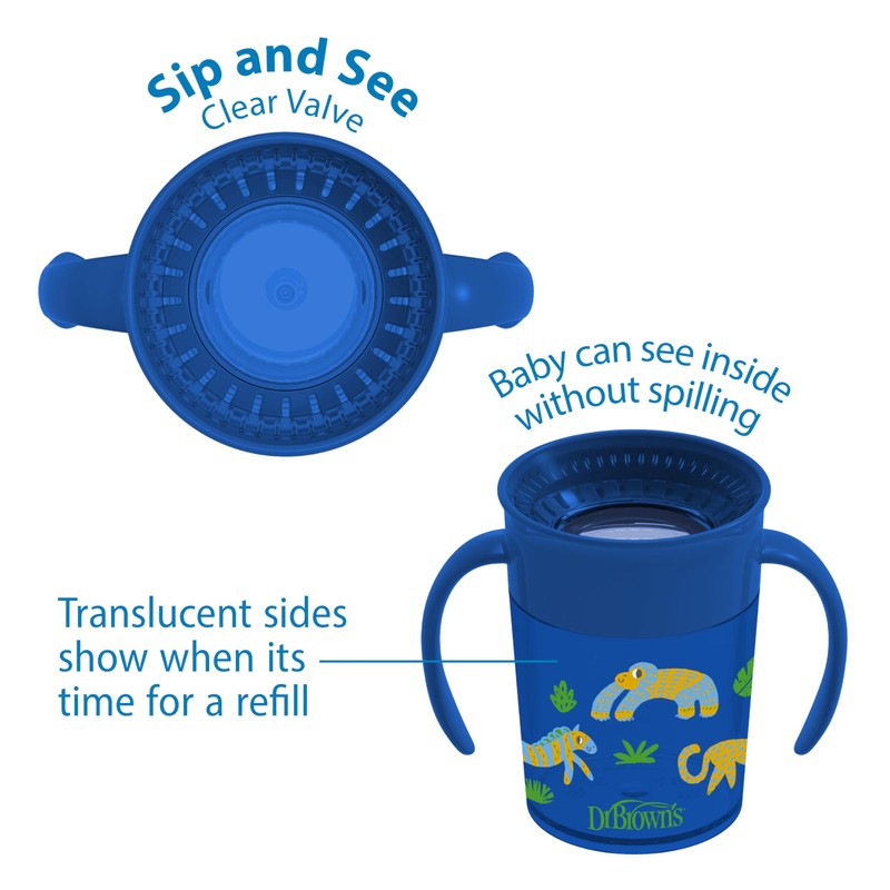 Dr. Brown's Milestones Cheers 360 Spoutless Transition Cup with Handles,