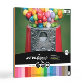 Neenah Astrodesigns/Creative Collection Starter Kit Cardstock, 12" x 12", 65 lb/176 gsm 18-Color Assortment, 72 Sheets (46408-03)