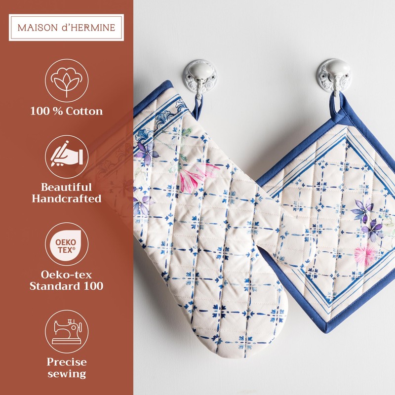 Maison d' Hermine Spring/Summer Set with Oven Gloves and Pot
