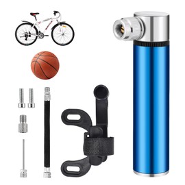 Small Bicycle Air Pump Portable Mini Bicycle Pump 120 PSI High Pressure Bicycle Pump Lightweight Aluminium with Bike Pump with Frame Mount for Road Bike Mountain Bike Football Basketball Volleyball