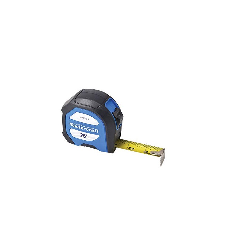 Mastercraft 25 Feet Tape Measure Ergonomic Lock with Rubber Handle
