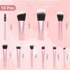 15 Piezas Brochas para Maquillaje con 10 Brochas, 2 Esponjas,