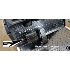 J & O Carts Parts Ezgo TXT Golf Cart Powder Coated Aluminum Diamond Plate 2 pc gas & brake pedal