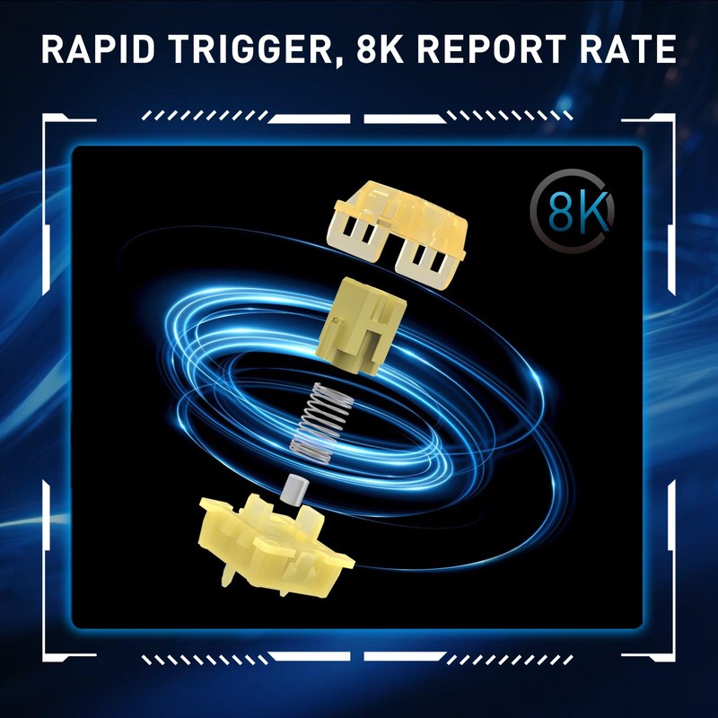 Redragon K617 HE Rapid Trigger Gaming Keyboard, 60% 61 Keys