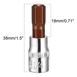 TA-VIGOR 2Pcs Hex Bit Socket, 1/4" Drive x H7 (7mm) Allen Key Socket, Premium S2 Steel Bits, Hex Bit with 38mm Length for Ratchet Wrench, Torque Wrench, Slide Bar, Impact Power Drills