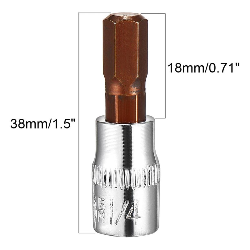 TA-VIGOR 2Pcs Hex Bit Socket, 1/4" Drive x H7 (7mm)