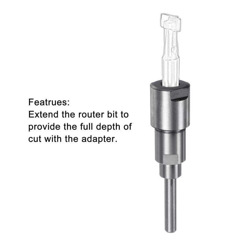 sourcing map Router Collet Extension Rod Converter Adapter 6.35mm to