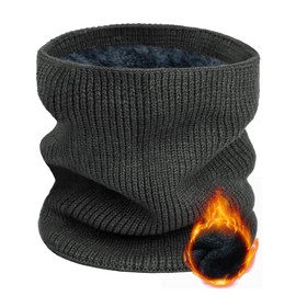 Buauty Grey Neck Warmer Winter Neck Gaiters for Men Women Fleece Cold Weather Gear for Ski Gator Nose Mouth Face Ear Mask Warm Thermal Chunky Scarf Snowboard Snowmobile Hunting Motorcycle Outdoor