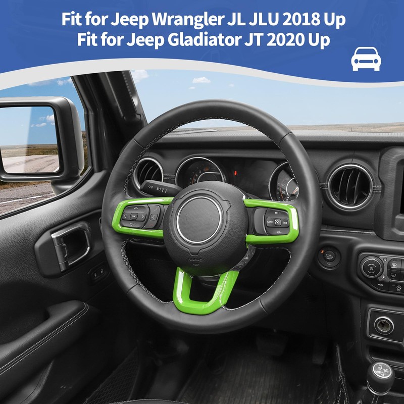 RT-TCZ for Wrangler JL Steering Wheel Trim Decal Panel Green