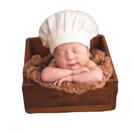 Newborn Photography Props Infant Photo Shoot Outfit Baby Unisex Costume Chef Hat